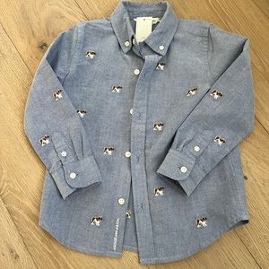 Final Sale ⭐️Janie & Jack Button Down (Dog Embroidered) New